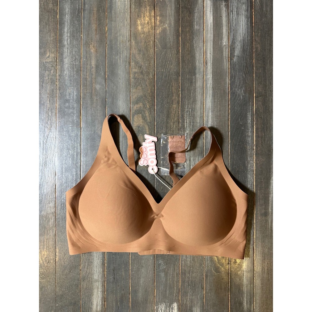 See Comfy Wireless Bra Tan Brown Seamless Comfort Bralette